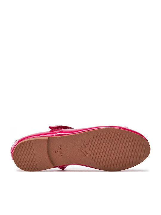 Balerini copii cu elastic Piele lăcuită Roz
