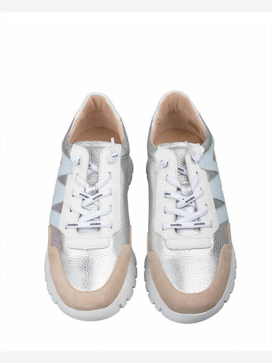 Damen Sneakers Plata Beige Silber