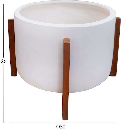 Freebox Flower Pot White Teak Freebox Flower Pot White Teak