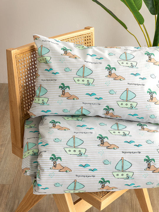 Palamaiki Set Cearceafuri Pentru Copii Single Cu Elastic Mk779 Verde 110x200cm