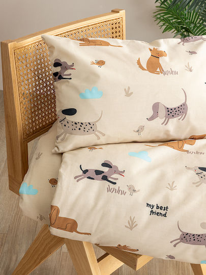 Palamaiki Kinderbettlaken Set Baumwolle Mk783 Beige 170x260cm 3 Stück