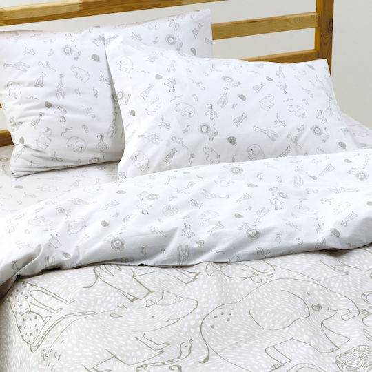 Kentia Σετ Ημίδιπλα Canopy White-greige 190x270cm