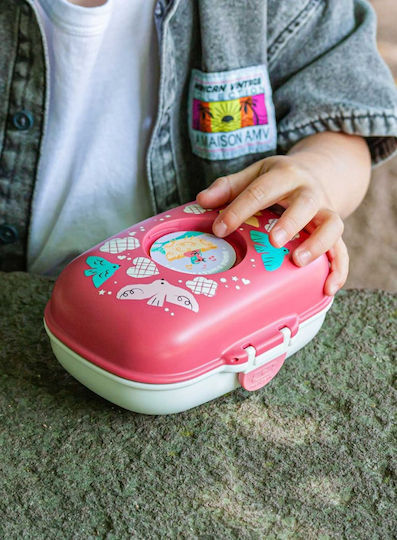 Monbento Пластмасова Детска Кутия За Храна 0.6 Литра Розова