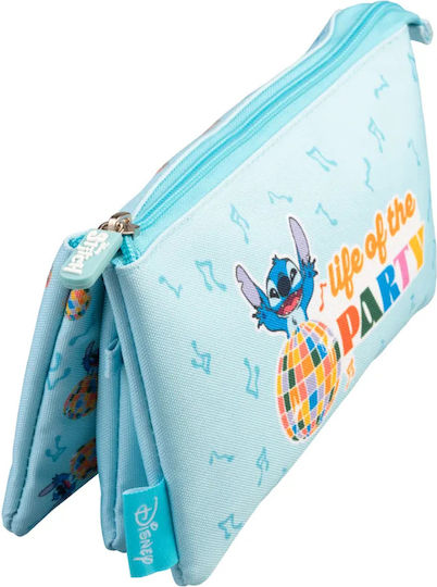 Penar Disney Stitch Collection Waves Cu 3 Compartimente Cu Fermoar Albastru Deschis