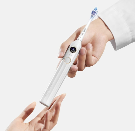 Usmile Wasserflosser mit Drucksensor und Reiseetui Weiß