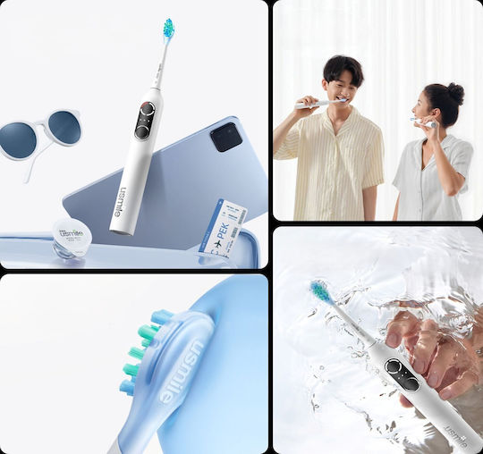 Usmile Wasserflosser mit Drucksensor und Reiseetui Weiß