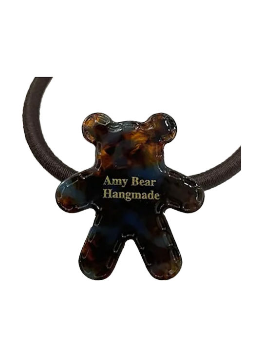 Casual Elastic Hair Sleeve Pooh Teddy Irisé Adorable Brown Ebony