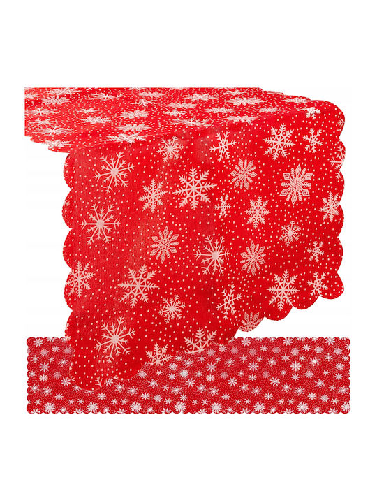 Weihnachtliches Tischgeschirr Läufer Rot 180x35cm Zola