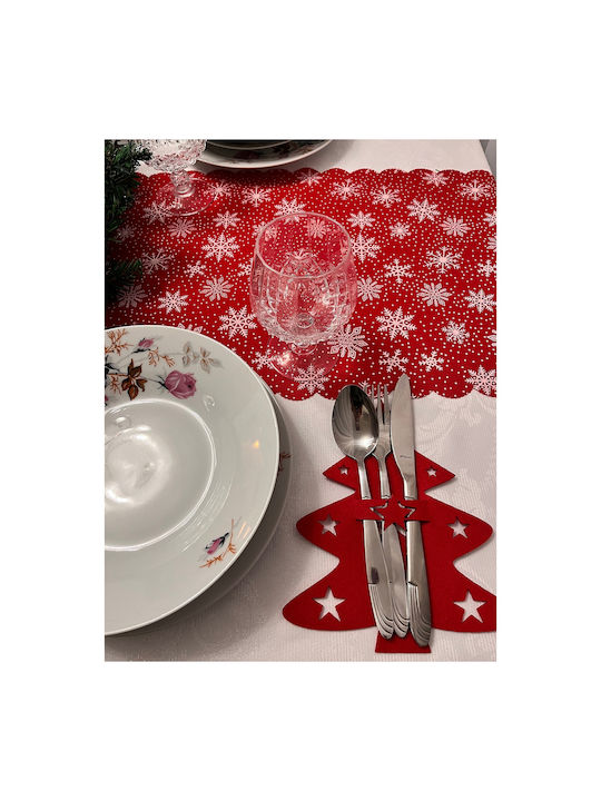 Weihnachtliches Tischgeschirr Läufer Rot 180x35cm Zola
