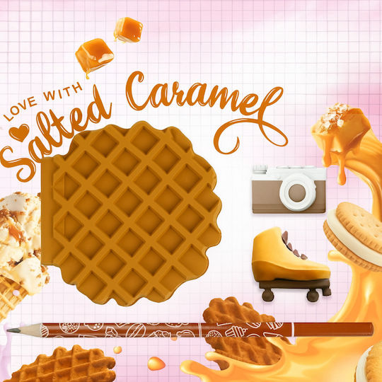 Waffle Journal Set Scented Accessories Zola 80-page Notebook Pencil 2 Erasers Salted Caramel Scent
