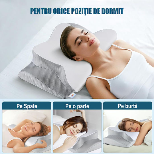Linomag Pillow with Memory Foam 60x38x9cm in White Colour