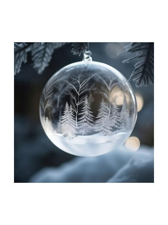Set 5 Customizable Transparent Baubles Plastic 10 Cm Diameter