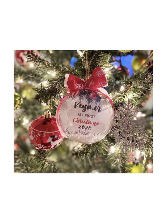 Set 5 Customizable Transparent Baubles Plastic 10 Cm Diameter