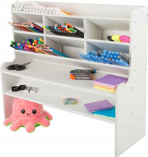 Multifunktionaler Schreibtischorganisator Zola 9 Fächer Kunststoff Gedrückter Schaum 47,5 x 17 x 42 cm Weiße