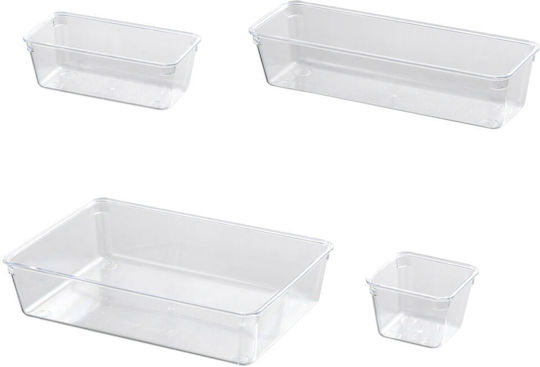 Set 25 Organizers 4 Different Sizes 7.5 15 23 X 7.5/15 X 5 Cm Plastic Transparent