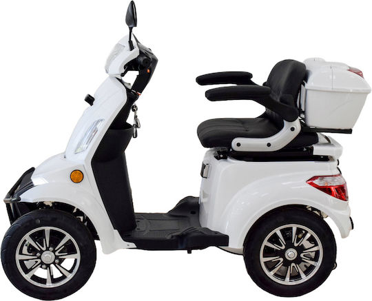 Electric Four-Wheel Motorcycle 1000W Power Max Speed 25km/h 60km Autonomy White Colour