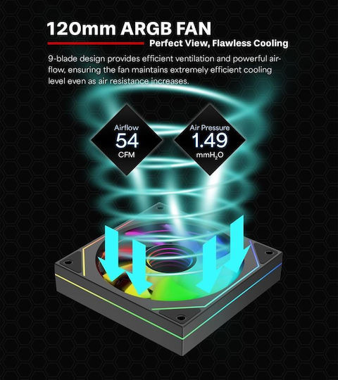 Xilence Xpf120U.ArGB Case Fan (1800rpm / 70cfm) με ARGB Φωτισμό