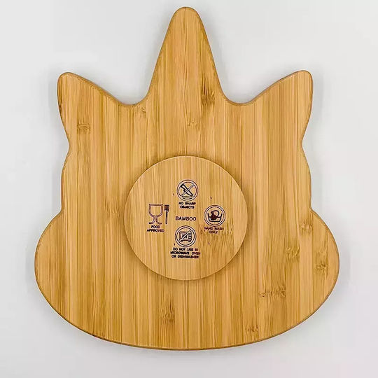 Pandaboo Toddler Food Plate Made of Bamboo Orange