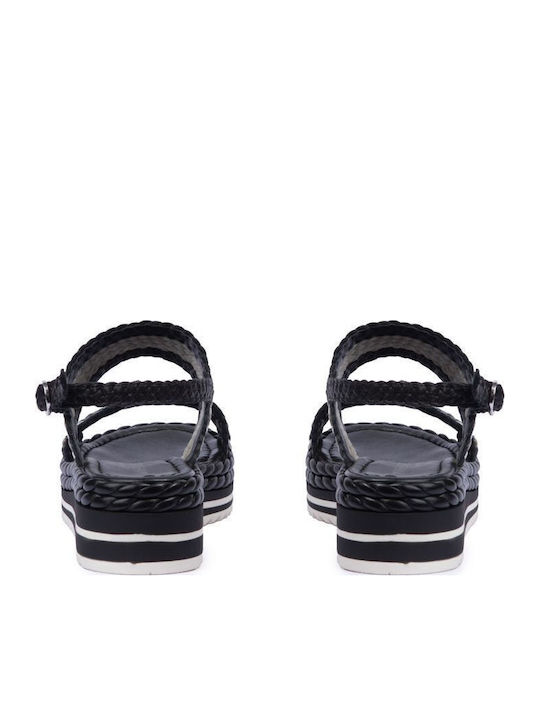 Sandale Casual Damă Flatforme Negre