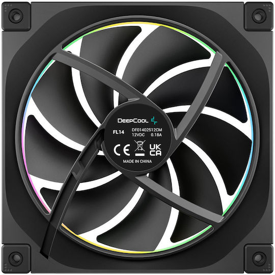 Deepcool FL14 Case Fan 140mm 1700rpm 66.59cfm with ARGB Lighting and 4-Pin PWM Connection