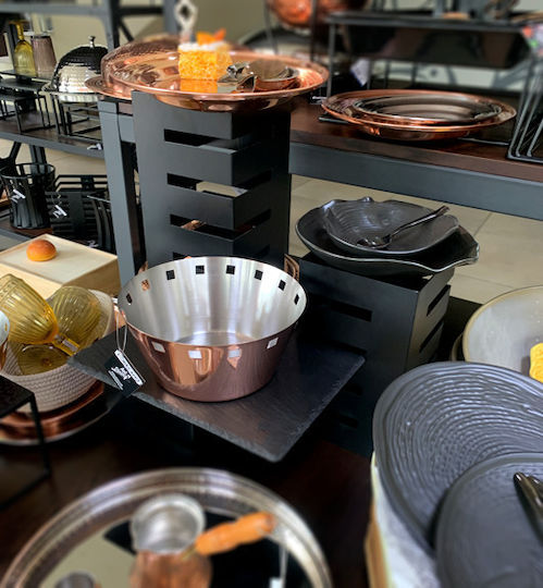 Raki Buffet-Ausstellungsstände Metallisch Metal 3 Stück