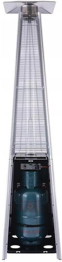 Încălzitor de Terasă Exterior Zola 13 Kw 54 X 46 X 227 Cm Gaz Mobil Roți Furtun Regulator Click-on Husă Protectoare Carcasă Oțel Negru