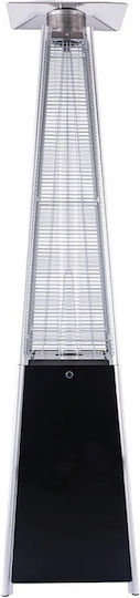 Încălzitor de Terasă Exterior Zola 13 Kw 54 X 46 X 227 Cm Gaz Mobil Roți Furtun Regulator Click-on Husă Protectoare Carcasă Oțel Negru