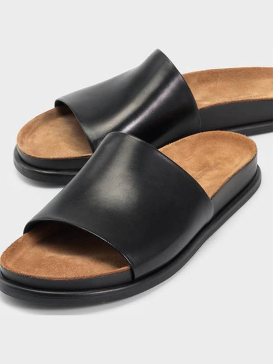 Effie Leather Women's Flat Sandals Black