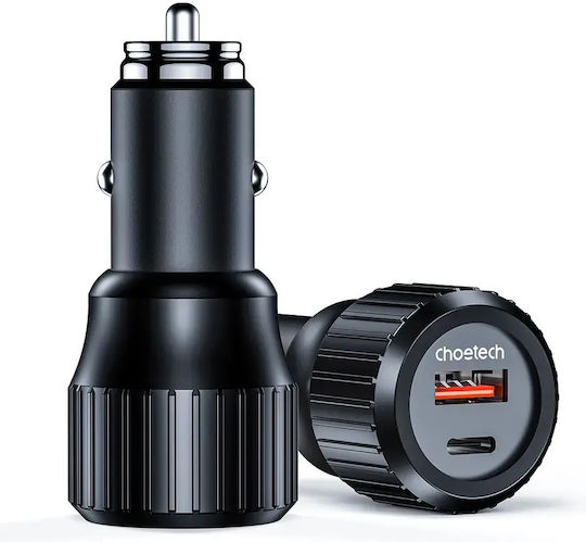 Choetech Choetech Handy-Autoladegerät 63W 3A mit Anschlüssen: 1xUSB-A 1xType-C Schwarz Farbe