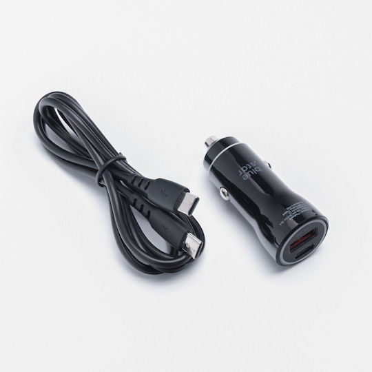 Blue Star Car Charger 30W 3A Fast Charging With One Port 1xUSB With Type-C Cable Blue Colour
