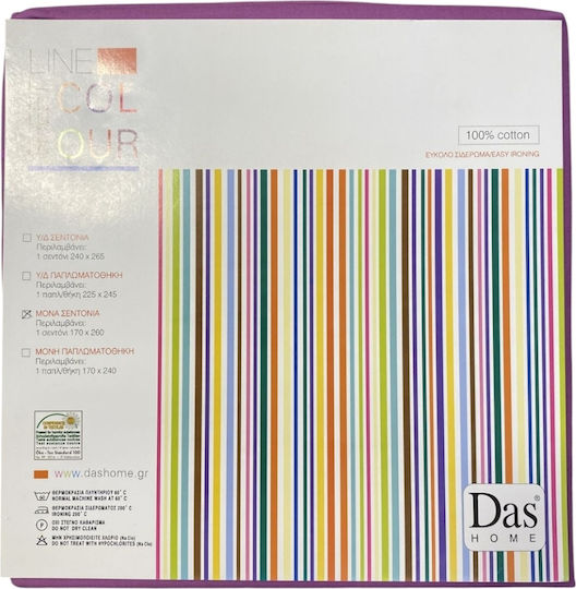 Das Home Colour Line Single Bed Sheet 170x260cm 1