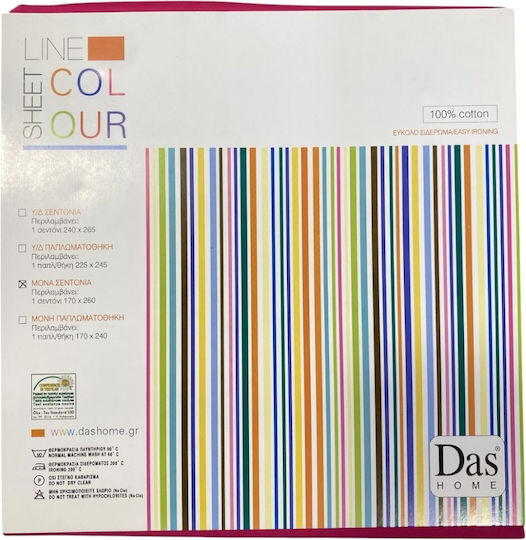 Das Home Colour Line Single Bed Sheet 170x260cm 1