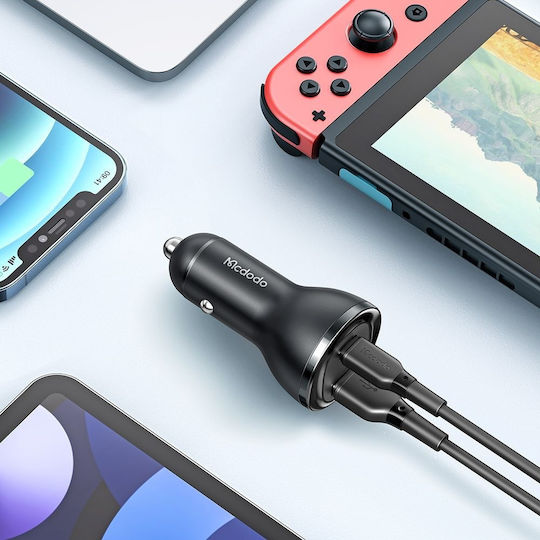 Mcdodo Mcdodo Handy-Autoladegerät 95W 5A mit Anschlüssen: 1xUSB 1xType-C Schwarz Farbe