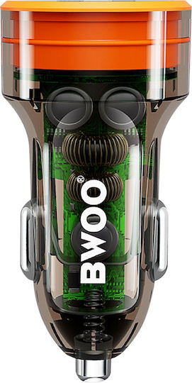BWOO Φορτιστής Αυτοκινήτου 20W με Θύρες: 1xUSB 1xType-C