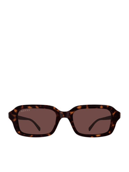 Gucci Damen Sonnenbrille mit Braun Schildkröte Gestell und Lila Linse GG2152S 002