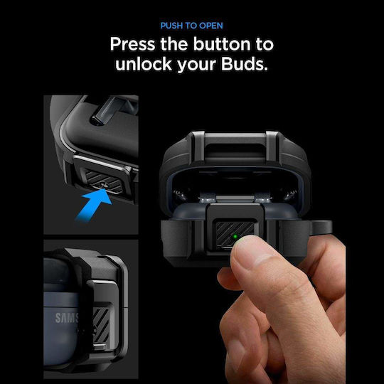 Spigen Plastic / Silicone Case with Hook in Black for Samsung Galaxy Buds 4 / 4 Pro