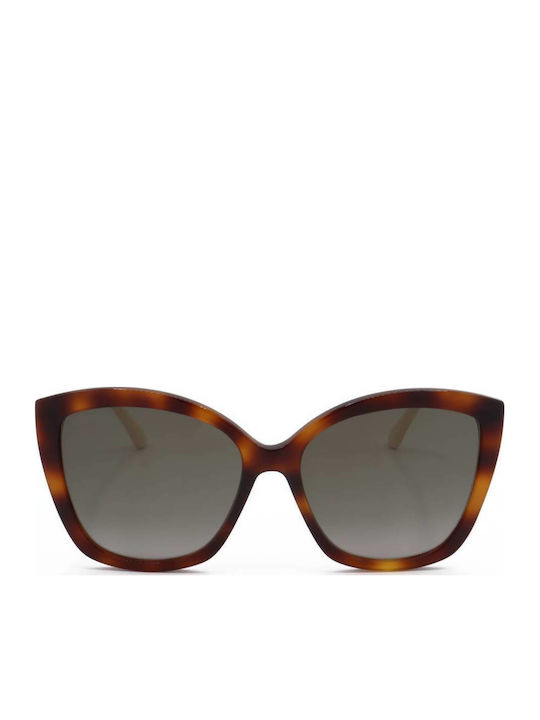 Jimmy Choo Women's Sunglasses with Brown Tartaruga Horn-Rimmed Frame and Gradient Lens NAT/S 086/HA