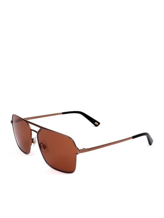 Web Men's Sunglasses with Brown Metal Frame and Brown Lens WE0261 36E