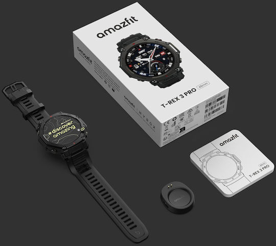 Amazfit T-Rex 3 Pro Titan 48mm Wasserdicht Smartwatch (Tactical Black)