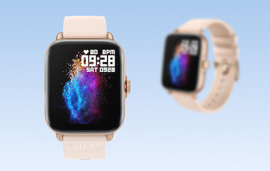 Colmi P28 Plus Aluminium Smartwatch με Παλμογράφο (Χρυσό)