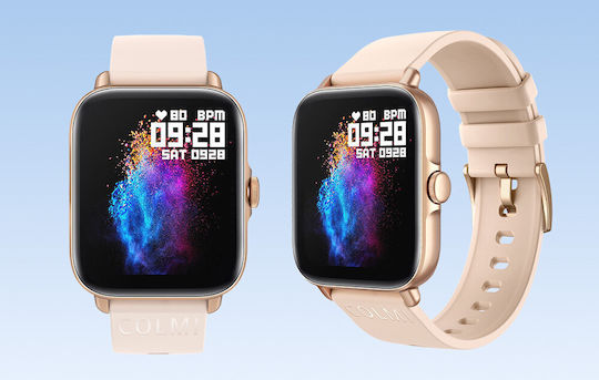 Colmi P28 Plus Aluminium Smartwatch με Παλμογράφο (Χρυσό)