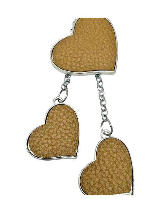 Eleganter Schlüsselanhänger Herzen –savil Beige