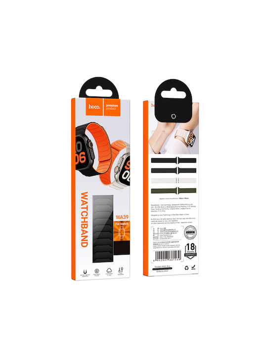 Hoco Wa39 Flex Series 44 45 46 49mm Silikon Tragbare Bänder Für Apple Watch Series 1 2 3 4 5 6 7 8 9 Se Ultra1 Ultra2 Schwarz