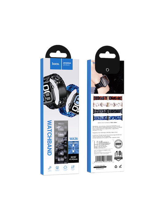 Hoco Wa36 Elegant Series 38 40 41 42mm Tragbares Band Kunststoff Armband Apple Watch Series 1/2/3/4/5/6/7/8/9/se/se2 Schwarz