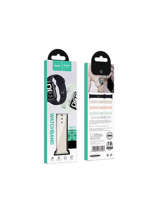 Hoco Wa37 38 40 41 42mm Fluorinkautschukarmband Für Apple Watch Series 1 2 3 4 5 6 7 8 9 Se Se2 Weiß