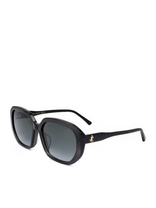 Damen Sonnenbrille mit Schwarz Kunststoff Gestell und Gray Verlaufsfarbe Linse