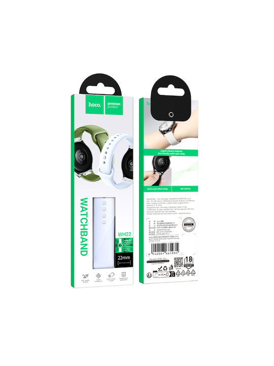 Watchband Hoco Wh22 Silicone Samsung Huawei Xiaomi Vivo Oppo and 22mm Universal Ice Blue Watchband Hoco Wh22 Silicone Samsung Huawei Xiaomi Vivo Oppo and 22mm Universal Ice Blue