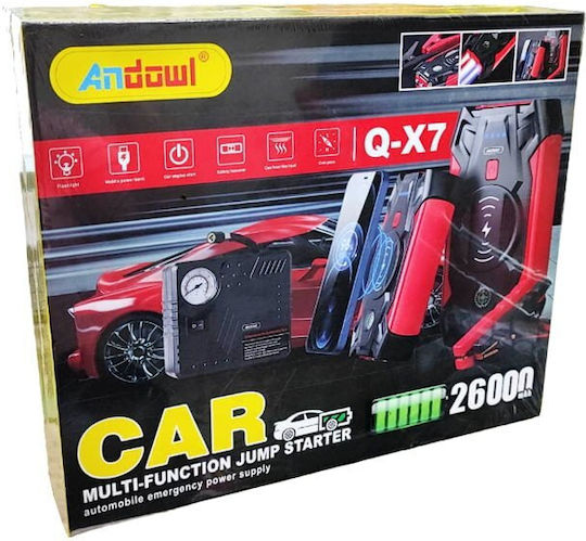 Andowl Battery Starter Qx7 Tragbar Auto-Starthilfe 26000mAh mit Power Bank,Powerbank / USB 12V