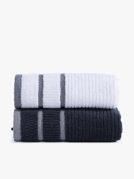 Nef-Nef Homeware Badetücher Set 2 Stück Stern Blau Gewicht 600gr/m²