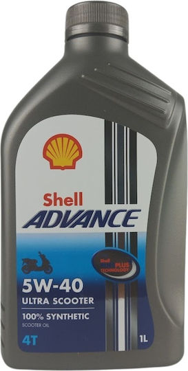 Shell Advance 5W-40 Λάδι Μοτοσυκλέτας για Τετράχρονους Κινητήρες 1lt